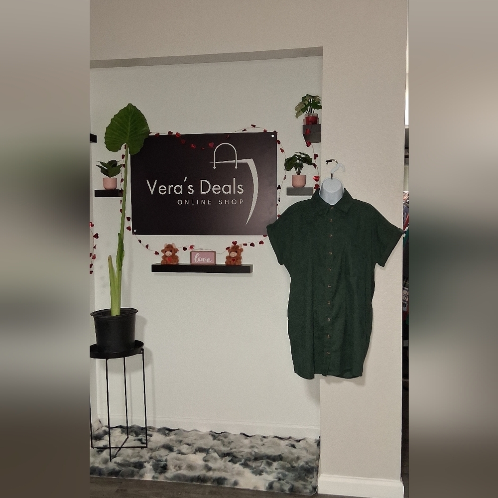 Green Button-Up Shirt - Picture 5 of 13